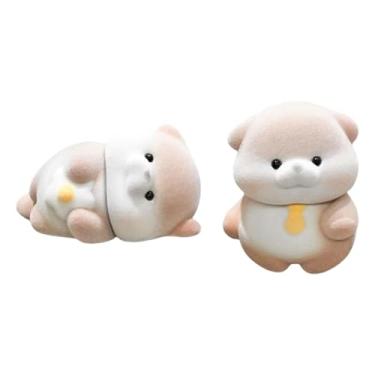 Imagem de Baoblaze 2x Estátuas de Lontra Pequenas, Acessórios para Painel de Carro, Enfeite de Mesa Multifuncional e Fofo para de Computador ou Estante, Style B