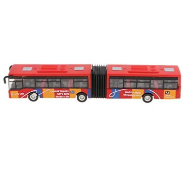 Imagem de JWQFBC Ônibus Articulado de Fricção para Crianças Pequenas, 18 Cm (7,1 Polegadas), Brinquedo para Meninos E Meninas a Partir de 3 Anos, Vermelho