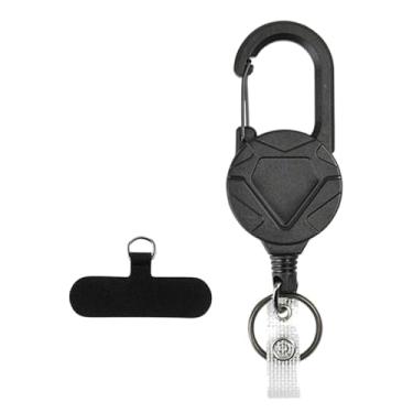 Imagem de simhoa Chaveiro retrátil com mosquetão para prender celular e porta-crachá para escalada, Style E