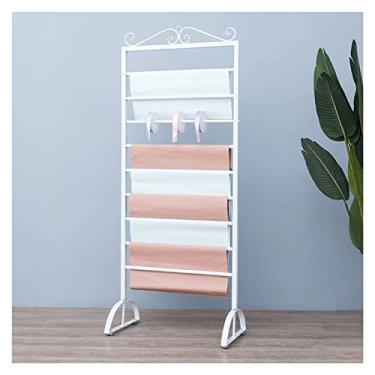Imagem de HHHJQFAAT Rack de papel de embrulho vertical, suporte organizador de exibição de gravata barra transversal removível para toalhas/calças/papel de embrulho/fita de presente (cor: preto, tamanho: 45 cm