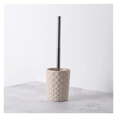 Imagem de Conjunto de escova de vaso sanitário simples suporte de escova de vaso sanitário de aço inoxidável escova de limpeza doméstica acessórios de banheiro escova de limpeza (cor: Rojo) (damasco)