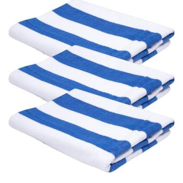 Imagem de Kit 3 Toalhas Banhão Piscina Teka Ibiza 86 X 160CM Cor:Azul, Azul