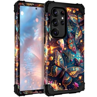 Imagem de TEECOVER Capa para Samsung Galaxy S25 Ultra, resistente à prova de choque, proteção total de plástico rígido + capa protetora de borracha de silicone macio para Galaxy S25 Ultra de 6,9 polegadas