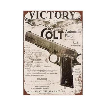 Imagem de Placa De Metal Vintage Com Tema De Pistola, Placa De Parede De Ferro, 