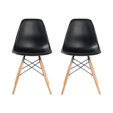 Imagem de Kit 2 Cadeira Sala E Cozinha Preto