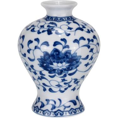 Imagem de Vaso Decorativo Enfeite Redondo Home&co Cerâmica 11x8cm Azul