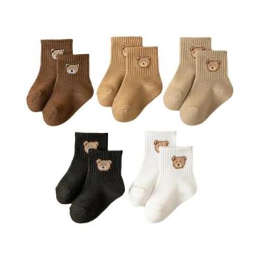 Imagem de Meias Para Bebês, 5 Pares, Macias, Respiráveis, Para Todas as Estações