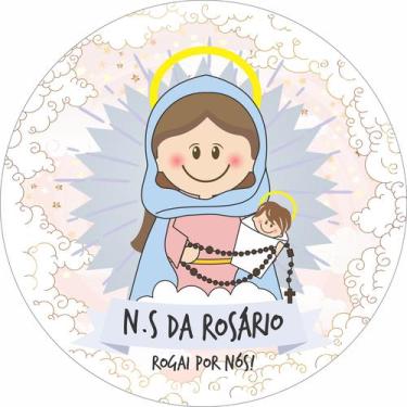 Imagem de Painel de Tecido Sublimado Redondo Santinhos Católicos Nossa Senhora d