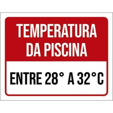 Imagem de Kit 5 Placas Sinalização - Temperatura Da Piscina - Sinalizo