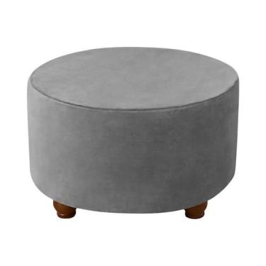 Imagem de Capa De Veludo Macio Para Puff Redondo, Capa Elástica Para Apoio De Pé