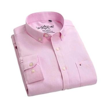Imagem de Camisa Oxford Masculina De Manga Longa Sem Necessidade De Passar Com E