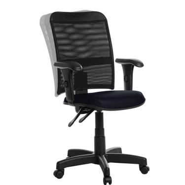 Imagem de Cadeira Escritorio Tela Com Back E Braço sintético Azul Mar