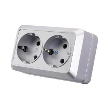 Imagem de Interruptor De Parede Externo Prateado 1 Gangue 1 via Tipo Gangorra Li