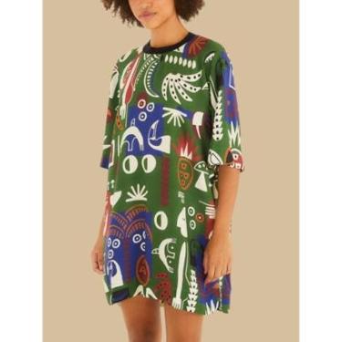 Imagem de Vestido Tshirt Gráfico Tropical Farm Cor:;Tamanho:GG-Feminino