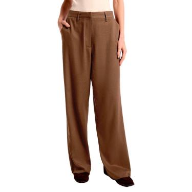 Imagem de Calça Hering Feminina Marrom Reta Em Tecido Rústico-Feminino