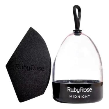 Imagem de Esponja de Maquiagem Chanfrada Ruby Rose Midnight Preta  Ac - Congratu