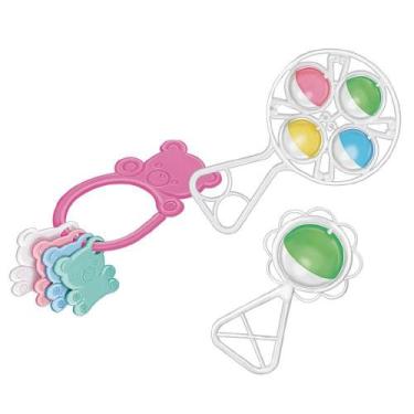 Imagem de Chocalho + Mordedor Para Bebês - Pica Pau Cor:rosa - Pica Pau Brinqued