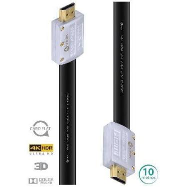 Imagem de Cabo Hdmi 2.0 Flat 4k Com Conector Desmontável - 10 Metros - H20fl10 -