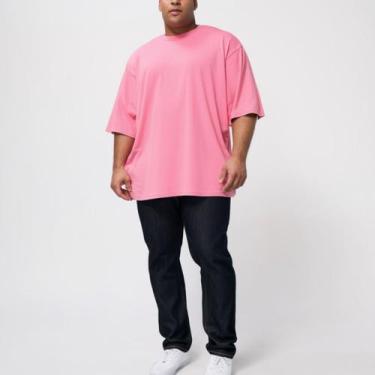 Imagem de Camiseta Plus Size Masculina Lisa Oversized 100% Algodão Camisa Grande