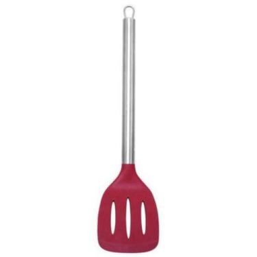 Imagem de Espatula Vazada De Silicone Yazi Elite Vermelho c/Inox Utensilios de C