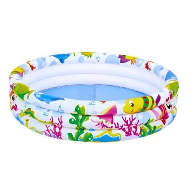 Imagem de Piscina Inflável Fundo Do Mar 135l PVC Brinquedo Redonda Água Areia Di