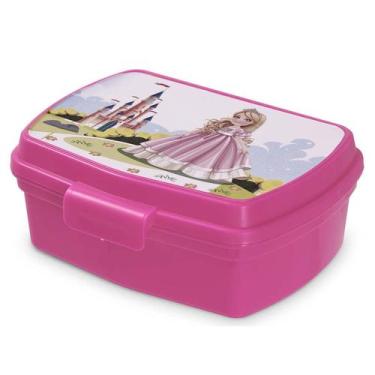 Imagem de Lancheira Infantil Com Divisória Plastico Menina Com Trava - Lala Brin