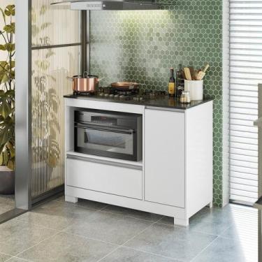 Imagem de Balcão para Fogão Cook Top de 5 Bocas com Gavetão Branco/New - Notável