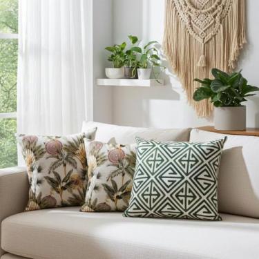 Imagem de Capas de Almofadas 50x50 Estampadas Conjunto 3 Peças - Nallu Decor
