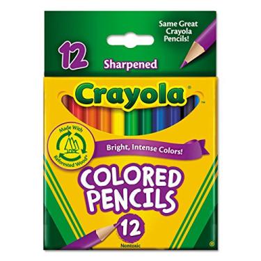 Imagem de Crayola 684112 Short Barrel Colored Woodcase Pencils, 3.3 Mm, 12 Assorted Colors/Set