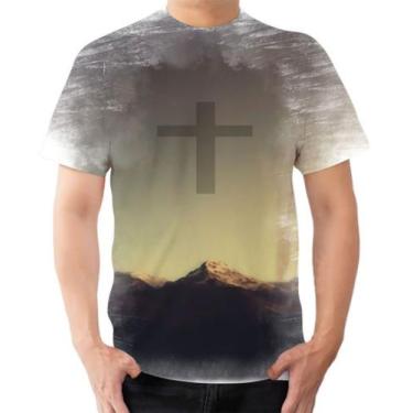 Imagem de Camiseta Camisa Cristã Cruz Montanhas Monte Calvário Fé Hope - Estilo