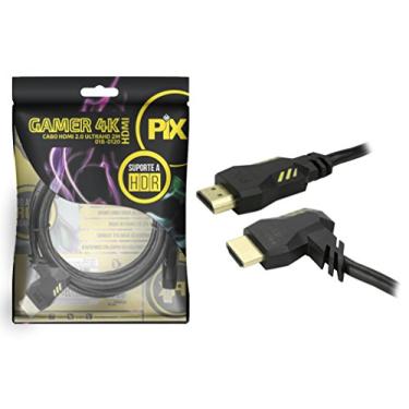 Imagem de PIX Cabo HDMI 2.0 HDR 4K Gamer - Plug 90 Graus, 2 Metros
