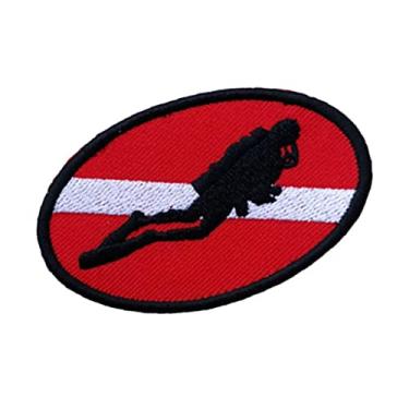 Imagem de SM SunniMix Emblema bordado com bandeira de mergulho, bandeira de mergulho, aplique de ferro para costurar, chapéu, mochila, colete, bolsas, jaqueta, arreio, polo, roupas, camisa, toalhas