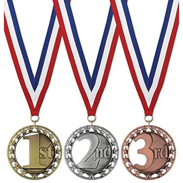 Imagem de Medalhas de Prêmio Hodges – 1ª 2ª 3ª Medalhas de Prêmio – Medalhas de Bronze com Fitas de Pescoço