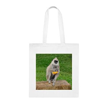 Imagem de Bolsa de mão cinza Langur, presente de sacola cinza Langur, bolsa de ombro cinza Langur, sacos reutilizáveis Gray Langur, ideia de presente de cesta de Natal de aniversário, presente