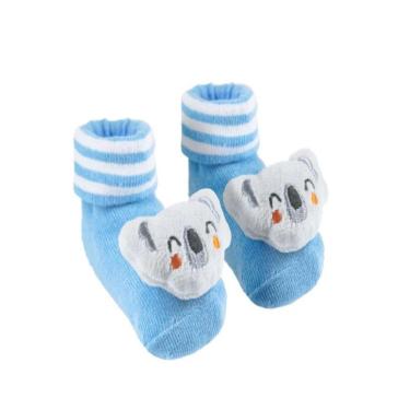 Imagem de Par De Meias Chocalho Antiderrantpante Azul Coala BUBA 14484