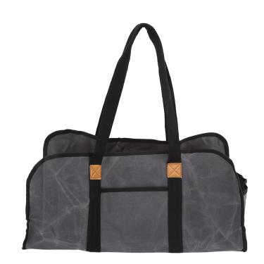 Imagem de Bolsa de transporte de lenha TEUOPIOE, bolsa de lona encerada grande bolsa de armazenamento de lenha, bolsa portátil de transporte de toras de fósforo com alça fácil de usar para acampamento no interi