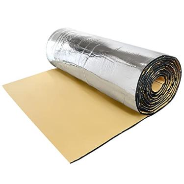 Imagem de uxcell Bloco de carro 394 mil 10 mm 16,36 m² Tapete de isolamento de amortecimento de absorção de som de calor 152.4 cm x 101.6 cm para carro