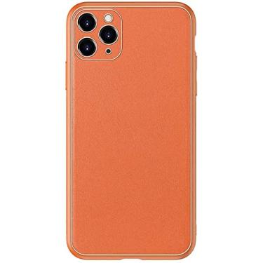 Imagem de KKFAUS Capa de telefone ultrafina à prova de choque, capas de silicone para Apple iPhone 13 Pro Max (2021) 6,7 polegadas [lente com tudo incluído] [proteção de tela] (cor: laranja)