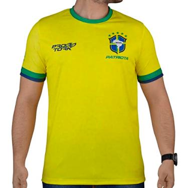 Imagem de Camiseta Pro Tork Brasil Seleção Copa 2022 Tam M Amarela