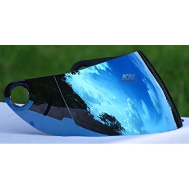 Imagem de Viseira Azul Iridium Compativel Shark S600 / S650 / S700 / S800 / S900 / Openline Tratamento anti risco Polivisor