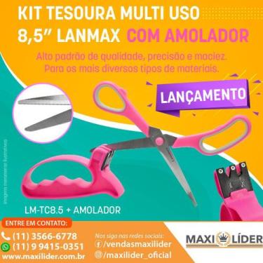 Imagem de Kit Tesoura Multi Uso 8,5"   (Com Amolador) - Lanmax