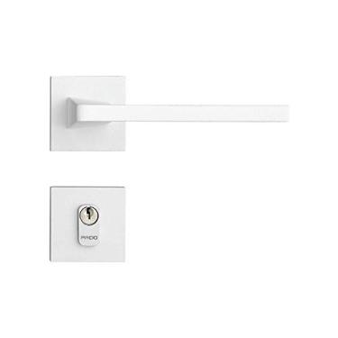 Imagem de Fechadura Karli em Zamac Branco Texturizado Externa