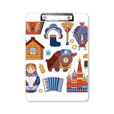 Imagem de Placa de apoio com estampa de marco nacional da Rússia para pasta, pasta, bloco de escrita A4