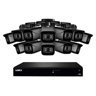 Imagem de Lorex N4K3-1612BB 16 Sistema de Vigilância 4K Canal com N862A63B 3TB 4K Fusão NVR e 12 E841CAB 8MP Bala Câmeras