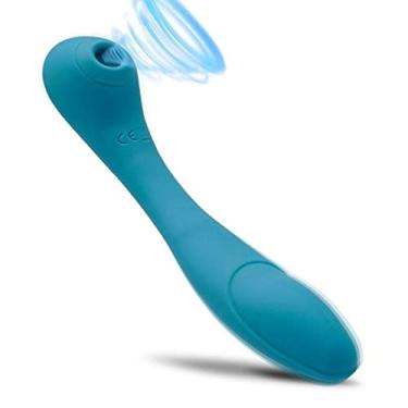 Imagem de Vibrador e Sucção Clitóris Estimulador Ponto G Sucção Massageador 14 Frequências Brinquedos Sexuais Zatla Shop (Azul)