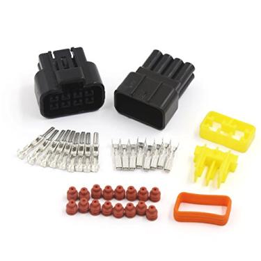 Imagem de uxcell a16010400ux0468 Soquete de conector elétrico selado para carro de 8 pinos impermeável 2,3 mm