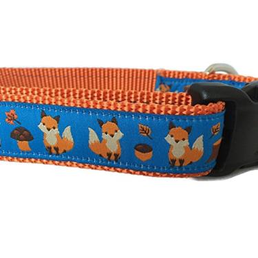 Imagem de Coleira para cachorro outono, design canino, outono, 2,5 cm de largura, ajustável, nylon, médio e grande (raposa, GG 46 – 66 cm)