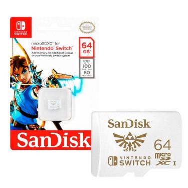 Imagem de Cartão Memória Microsdxc Sandisk Nintendo Switch 64Gb,