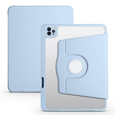 Imagem de Capa para tablet Capa traseira transparente compatível com capa para iPad Air5/Air4 10.9 2020, capa para iPad Pro 11 2022/2021/2020/2018, suporte giratório de 360 ​​graus Folio Flip Smart Tablet Cover