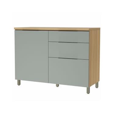 Imagem de Balcão Nesher Marquesa em MDF 15mm com 1 Porta, 3 Gavetas e 1 Prateleira - 120cm de largura